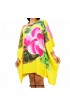 Poncho Top Dress Yellow Handpainting Flower Made In Bali